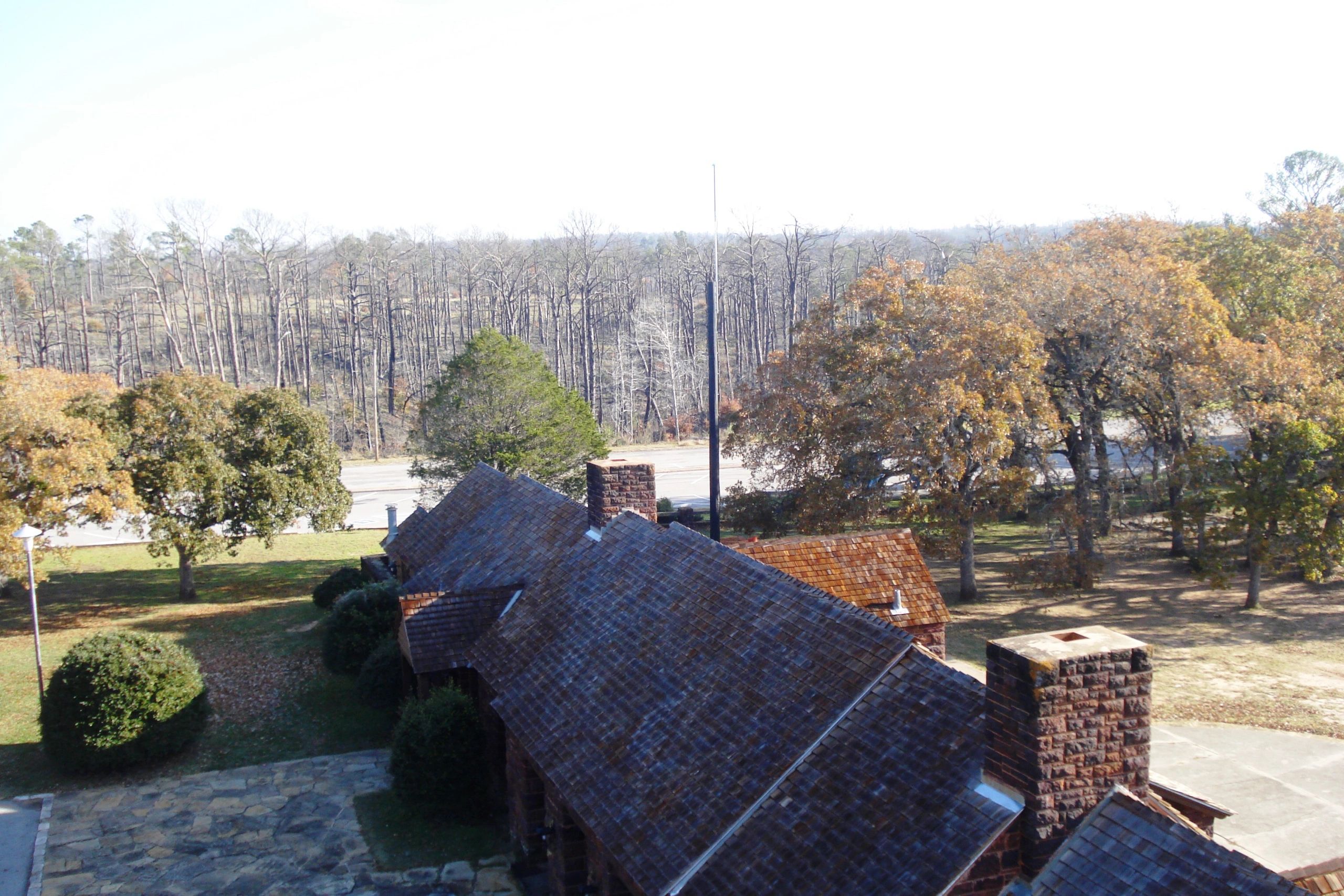 Bastrop State Park electrical installation at dusk